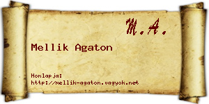 Mellik Agaton névjegykártya